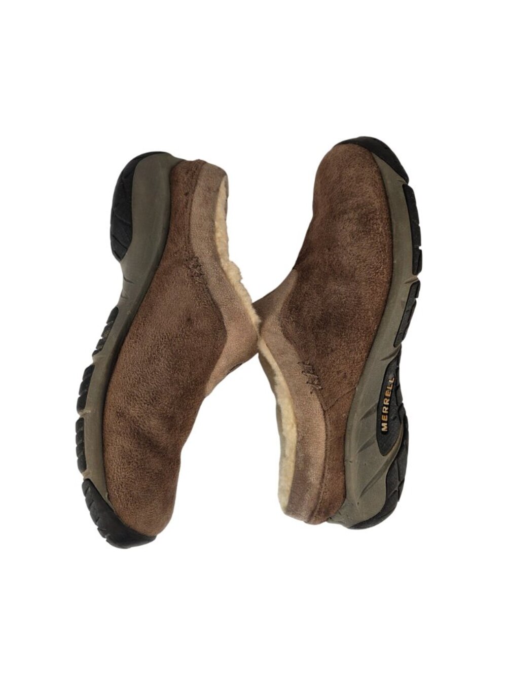 Merrell Encore Ice Suede Slip On w/ Faux Fur Lining Taupe Size 9.5 - Picture 6 of 14